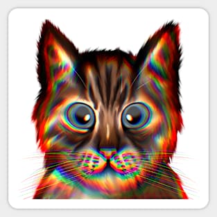 Cute golden brown Cat with Blue Eyes Sticker